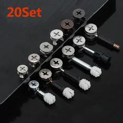 20pcsThickening 3 in1 Furniture Connecting Hardware Set Cam Screw Eccentric Wheel Nut Cam Lock Nut for Wardrobe Splicing Cabinet