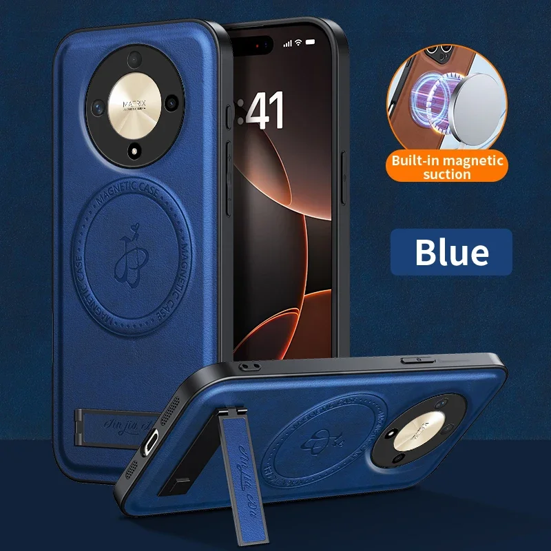 Für Redmi A4 5G A3x A3 Pro A5 4G Vollständiger Linsenschutz Leder-Handyhülle Halter Magnetische Kabellose Ladefunktion Weiche Rückseiten-Schutzhülle