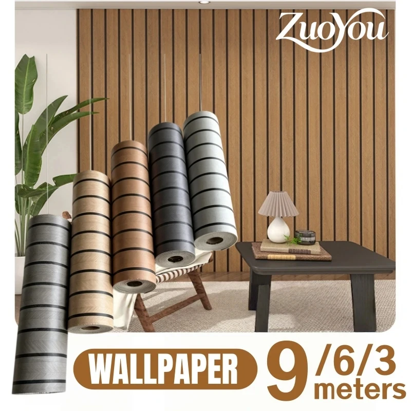 40CM Waterproof Wall Sticker Striped Grille Self-adhesive Bedroom Living Room TV Background Wall Wallpapers Home Decoration