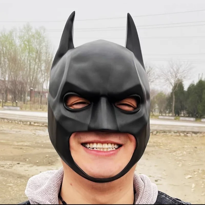 Halloween Bat Mask Latex Headgear Superhero Cosplay Mask Night Party Adult Masquerade Mask Black Latex Mask For Men Anime Movie