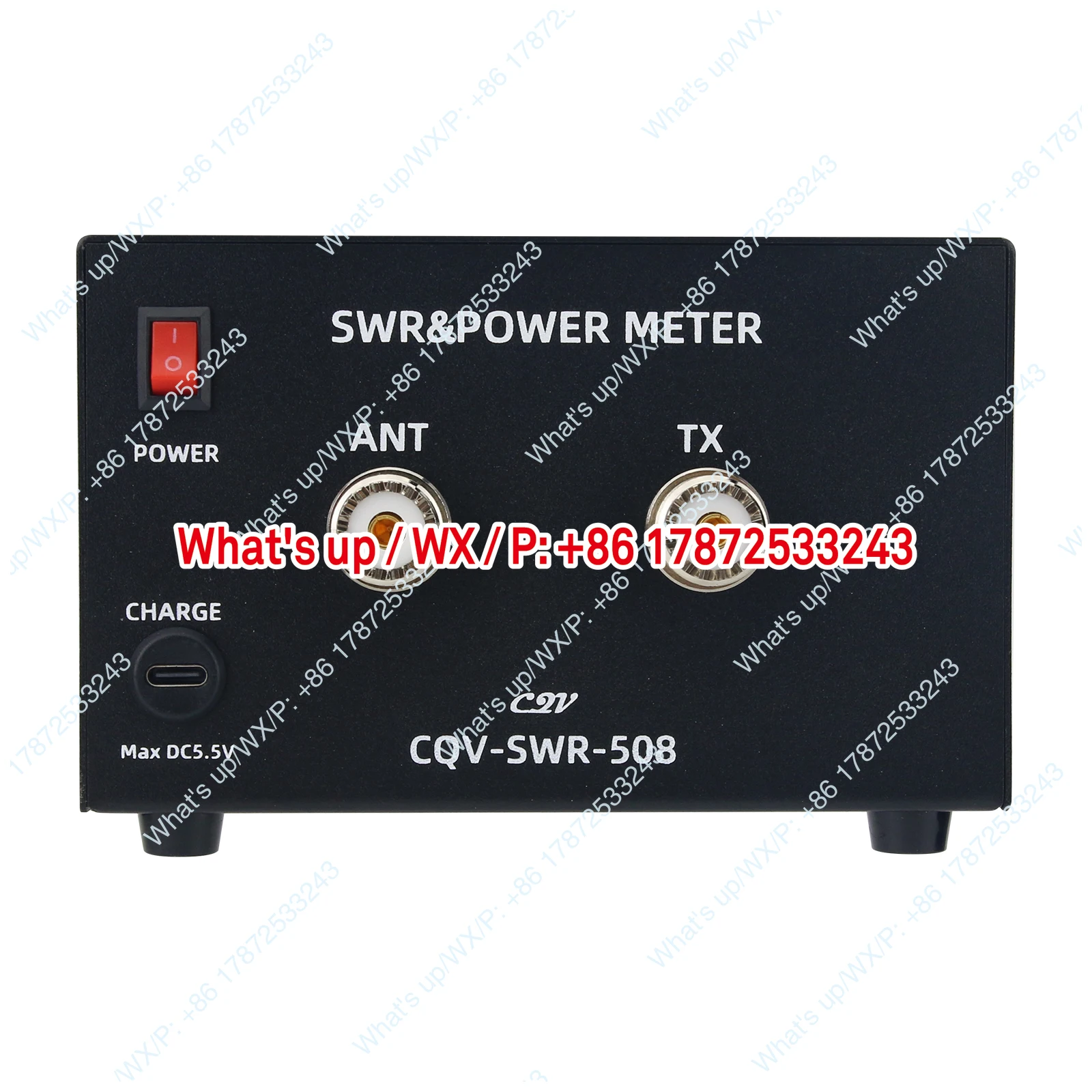CQV-SWR-508 200W 1.8-54MHz Digital SWR & Power Meter 4.3-inch IPS Color Screen Standing Wave Meter for Ham Radio