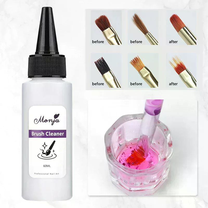 منظف فرشاة الأظافر مزيل السائل جل الأشعة فوق البنفسجية من الأكريليك مزيل الشحوم السريع أداة تنظيف العناية بالأظافر الاحترافية 30/60 مللي #2