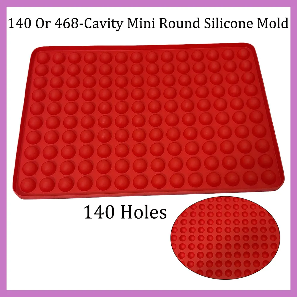 Molde de bola de chocolate 140 ou 468 cavidades, mini molde redondo de silicone, moldes de gotas de chocolate, semi esfera de cozimento, ferramentas de sobremesa de doces