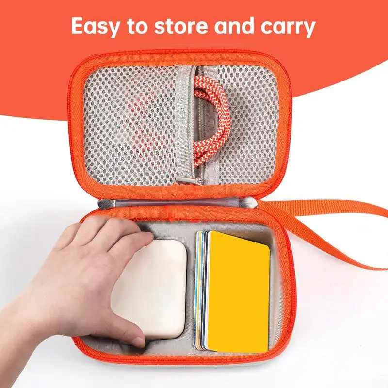 Foryoto حافظة قشرة صلبة صغيرة مع ملحق حبل ، صندوق غبار محمول للاستخدام المنزلي ، مشغل موسيقى برتقالي للأطفال ، حقيبة صغيرة للاستخدام المنزلي