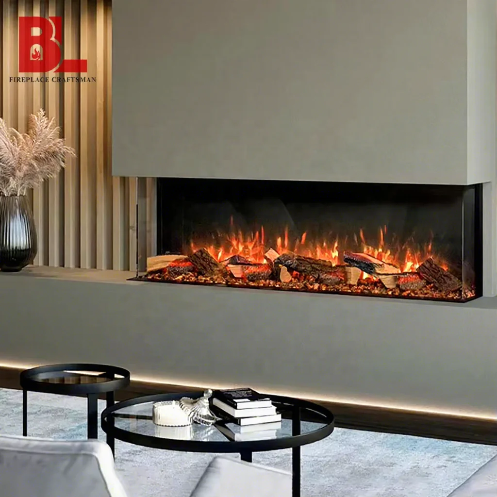 

Custom In Wall Electric Fire Glass 3 Side Fireplace Indoor Led Decorative 3 Sided Electric Fireplace Heater