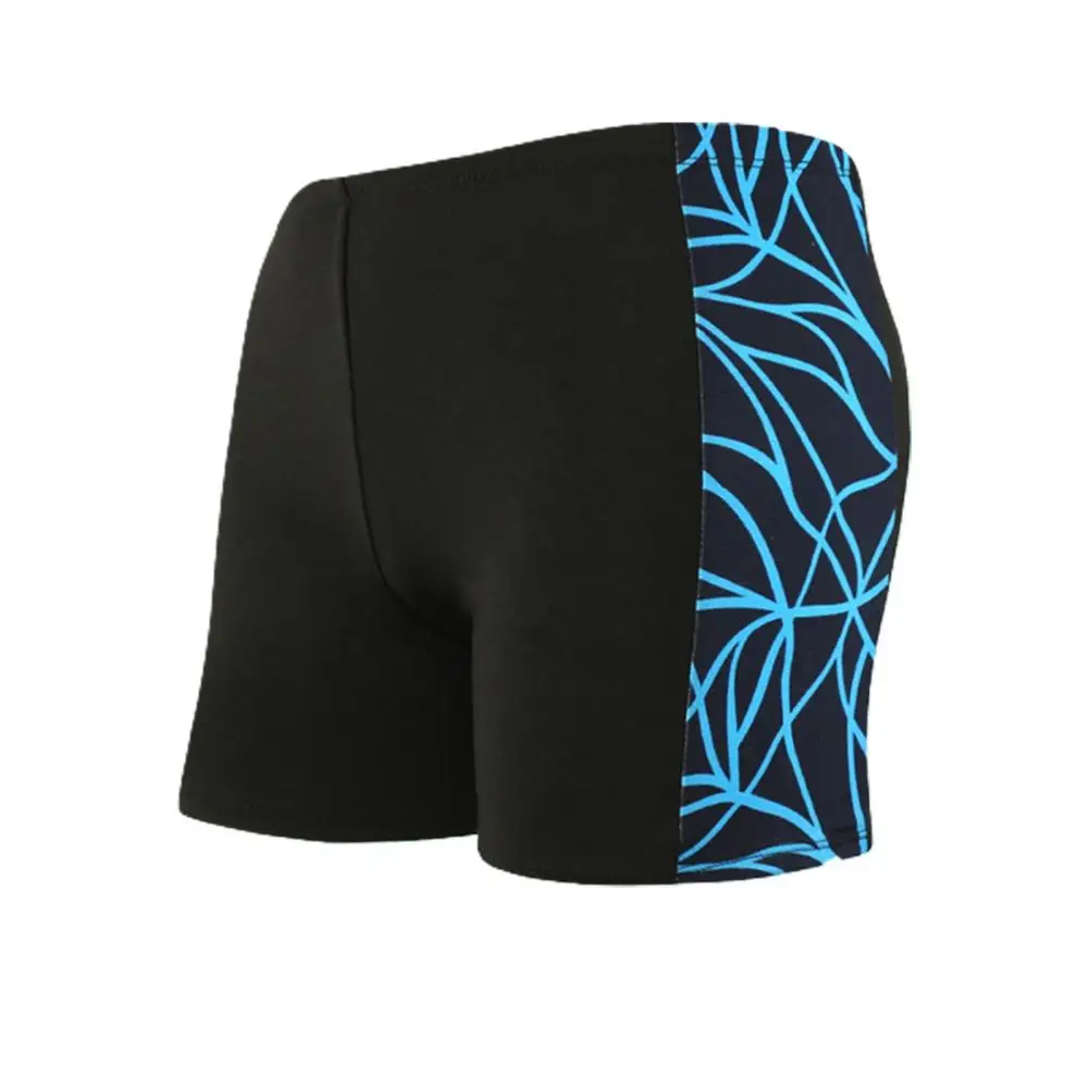 Mala de natação masculina de secagem rápida, maiô slim fit boxer de surf, roupa de banho, contraste de cor, verão