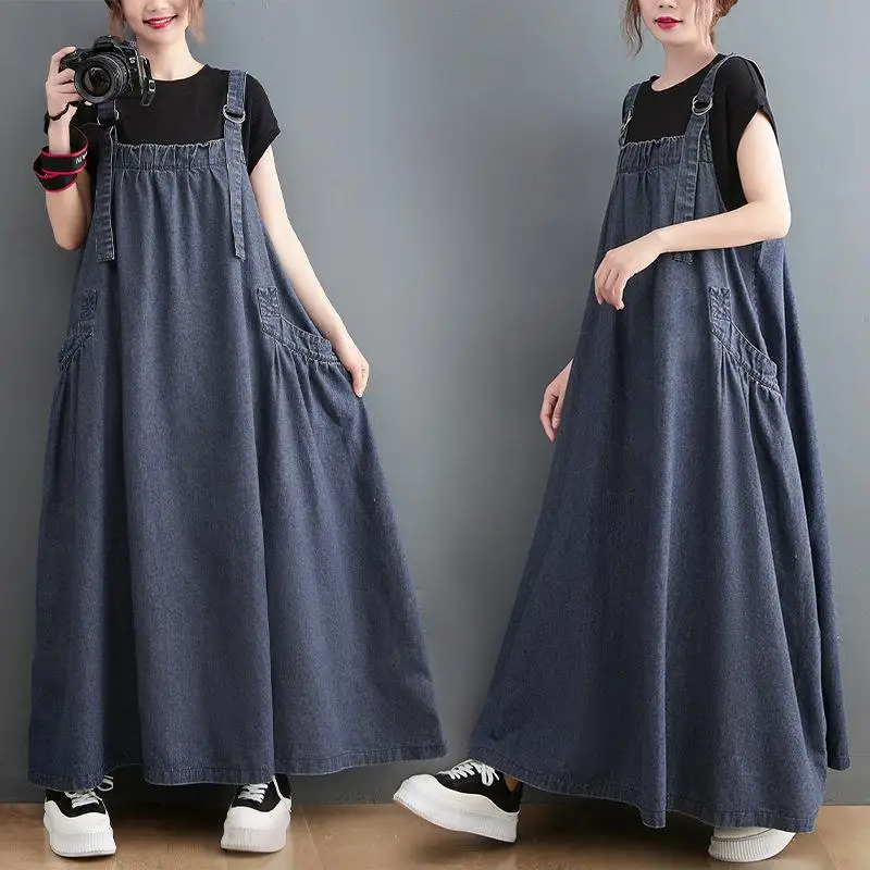 

Large Size Women's mid to Long Susp Slimming Dr Vintage Sle A-Line PVC Long Skirt with Side Zipper for Ci Walk