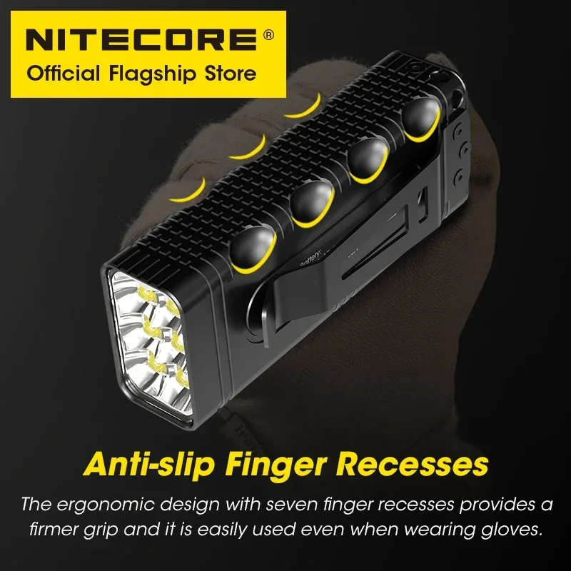 NITECORE TM12K High Power LED Flashlight 6xLEDS 3300LM Rechargeable Tactical Torch Light for Camping Self Defense Hiking