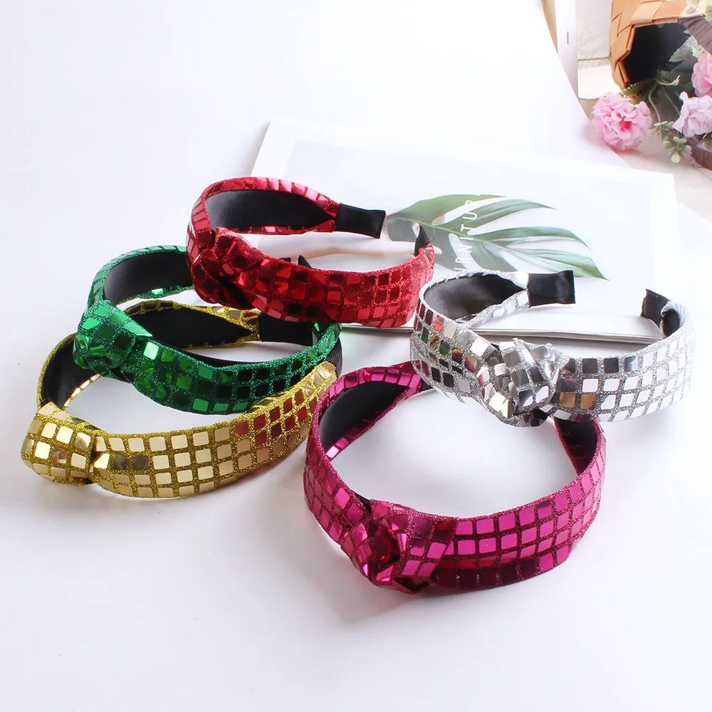 European And American Fabric Sequin Women's Headband High-end Wide Edge Personality Fashion Headband Hair Accessories Wholesale