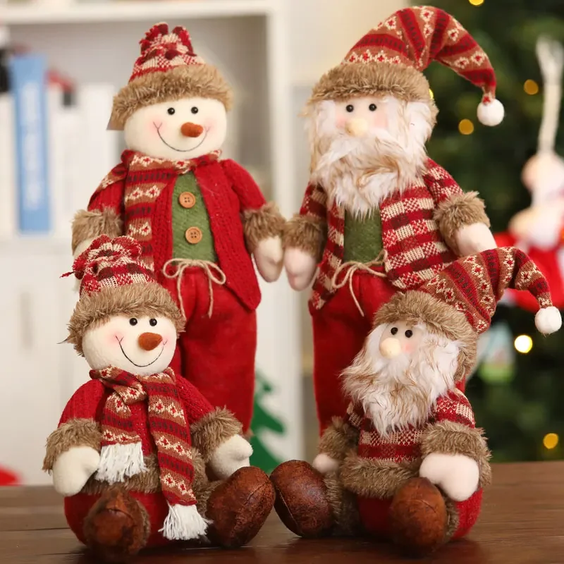 Christmas decorations sitting posture standing posture doll plush ornaments Christmas snowman old man Christmas gifts small