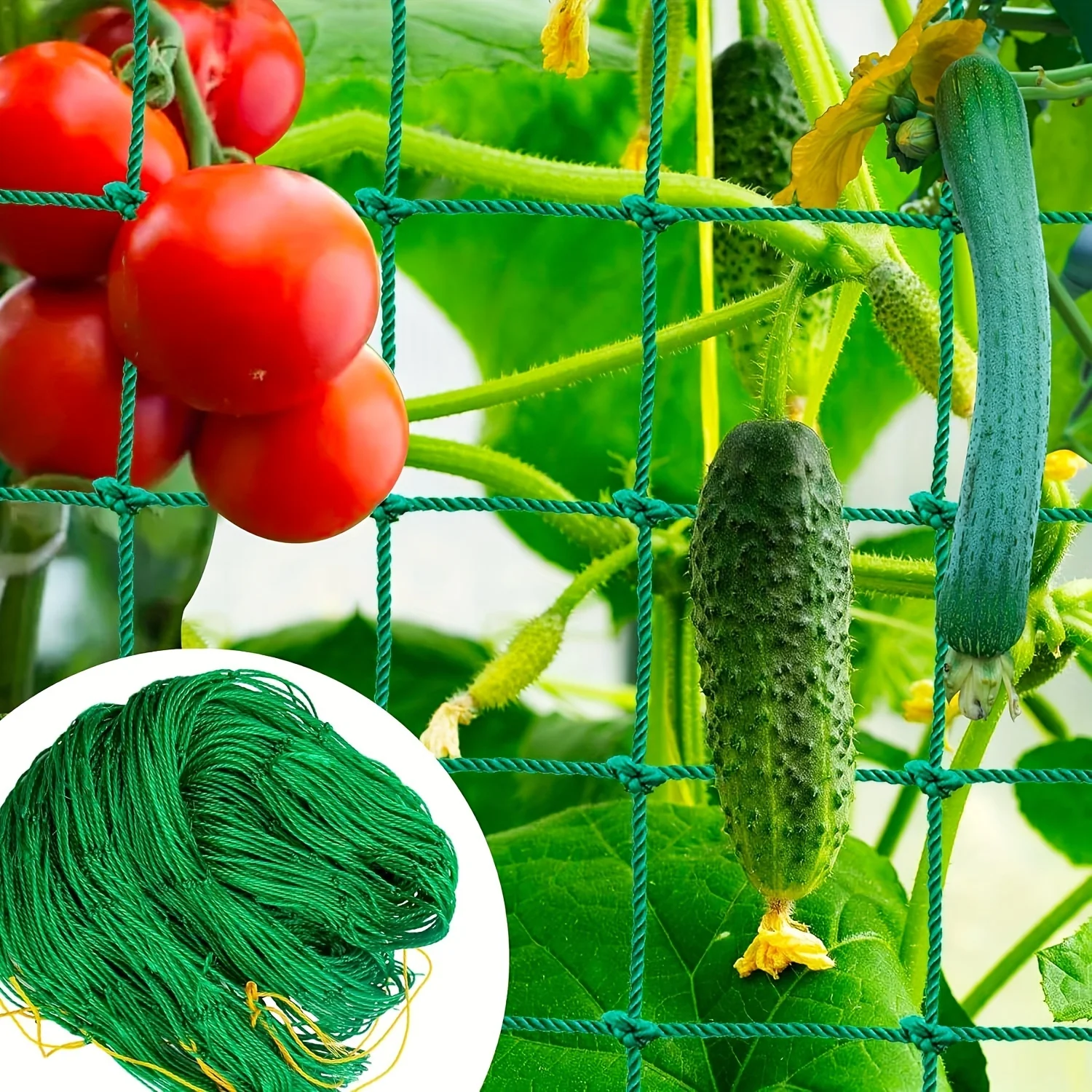 Garden Mesh Loofah Morning Glory Flower Vine Plant Climbing Net cucumber Vine Growth Support, Reinforced, Suitable for Cucumbers