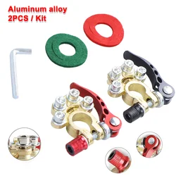 24V 12V Car Battery Terminal Aluminum Alloy Positive and Negative Power Lug Posts Quick Release Battery Top Clip Connectors
