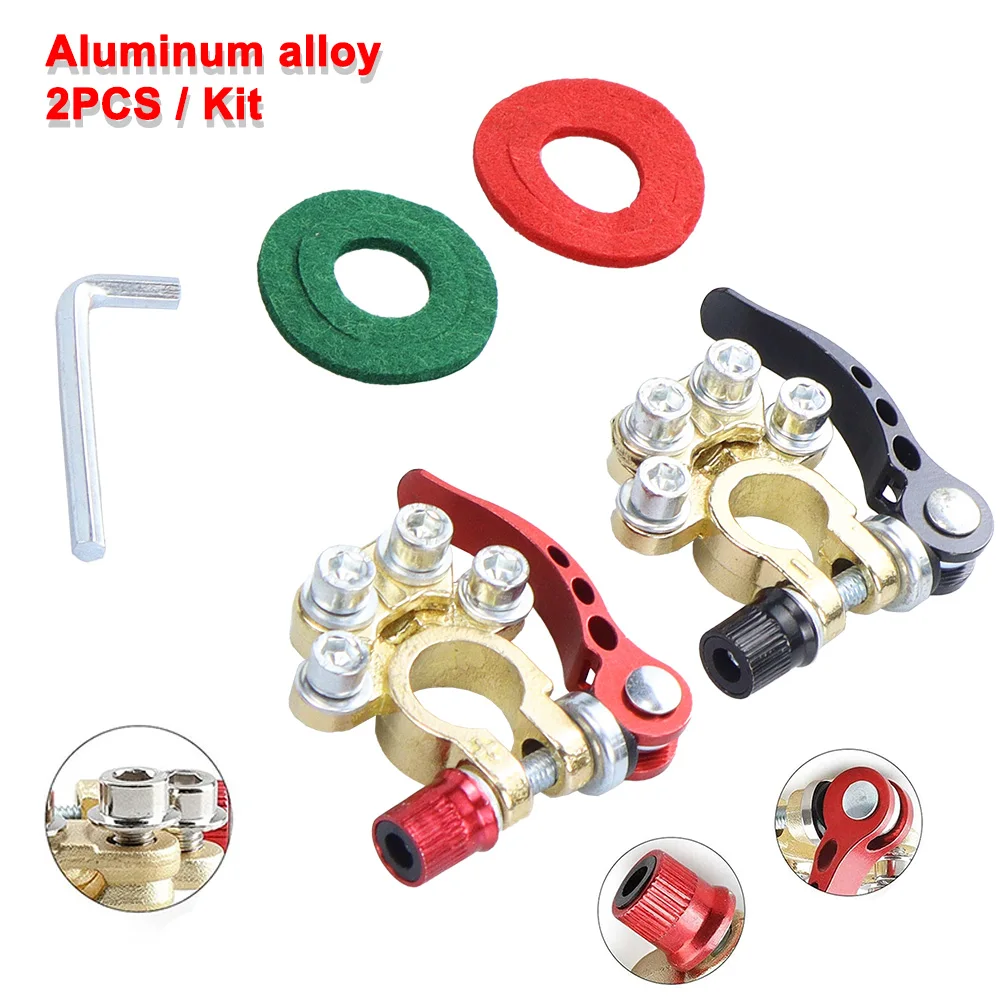 Zacisk akumulatora samochodowego 24 V 12 V Aluminiowe dodatnie i ujemne zaciski zasilania Szybkozłączki akumulatora z górnym klipsem