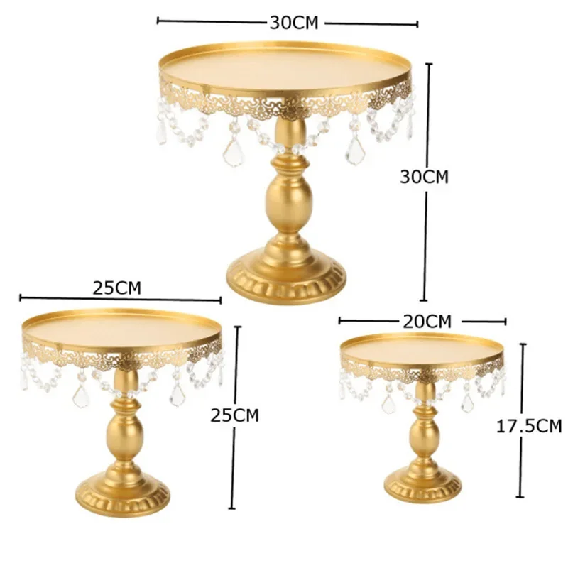 Golden metal wrought iron cake rack/three-piece cake plate/fruit plate/west point tray wedding decoration