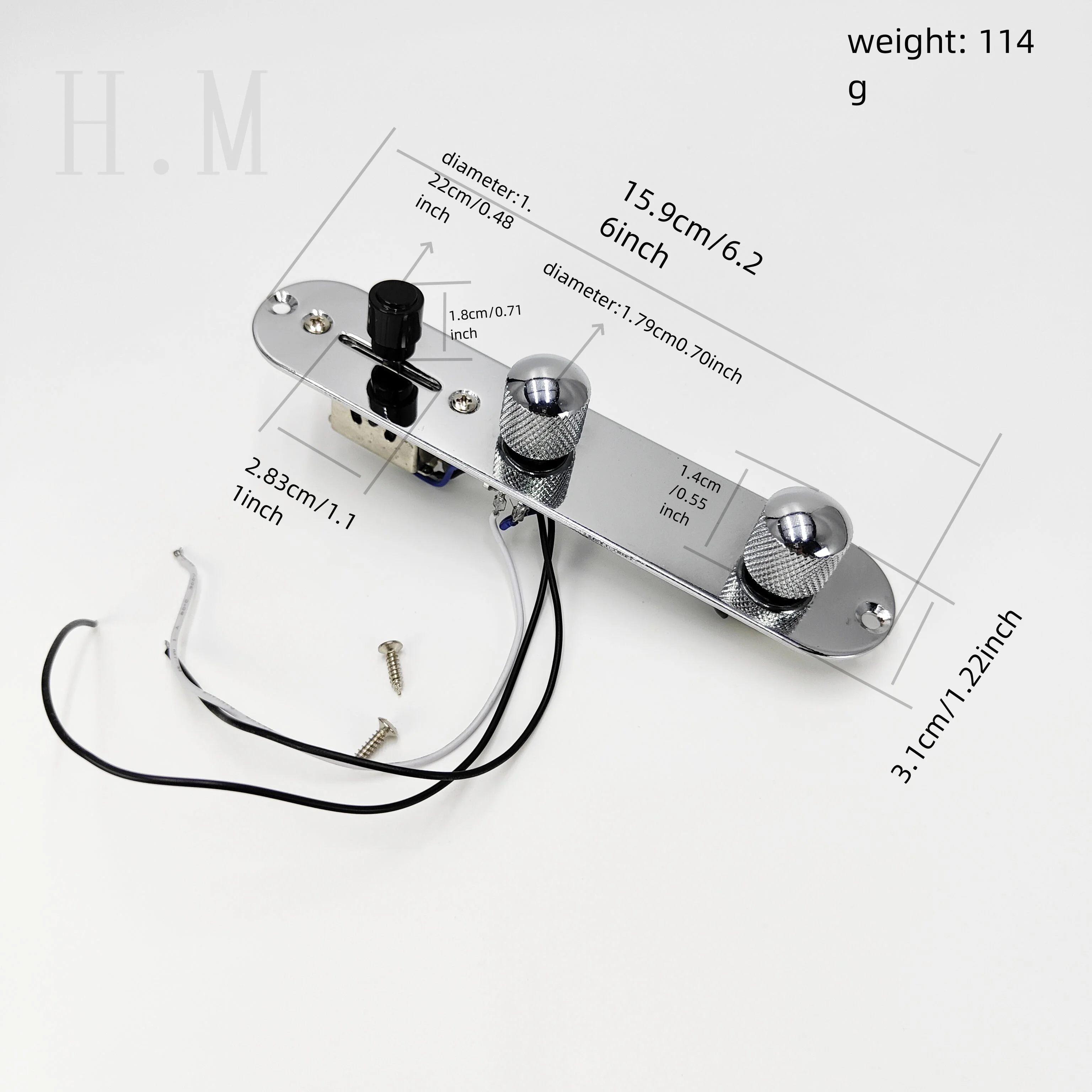 Metallor Tele Prewired Control Plate 3 Way Switch For Tele Telecaster With Guitar Socket Electric Guitar Circuit Board