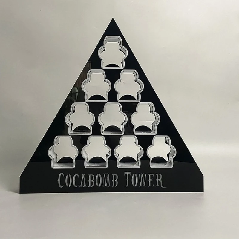 Triangle LED luminous cocktail drink cup holder creative acrylic porous bar nightclub KTV atmosphere utensils