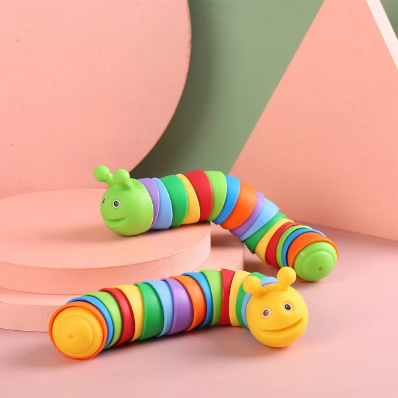 Colorful Jointed Caterpillar Sensory Toy Killing Time Relieving Stress Above Crawling Toys Decompression Puzzle Caterpillar