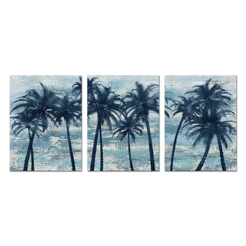 

3 Pieces Palm Tree Wall Art Poster Tropical Plants Print Canvas Painting Modern Style Picture Living Room Home Decor