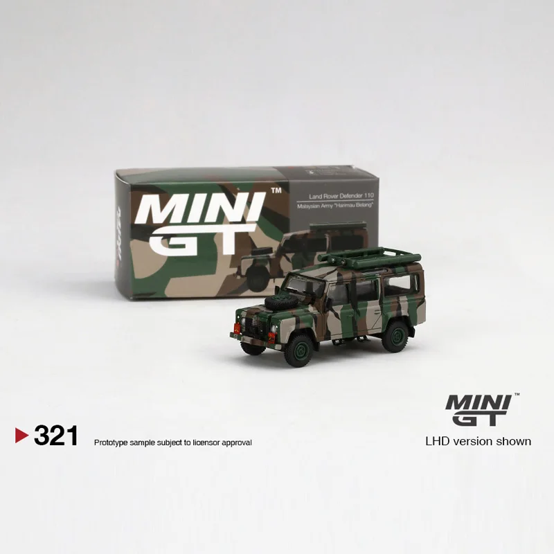 TSM Minigt 1/64 #321 Land Rover Defender 110 Malaysian Army Harimau Belang Die-cast alloy car  model toy collection gifts