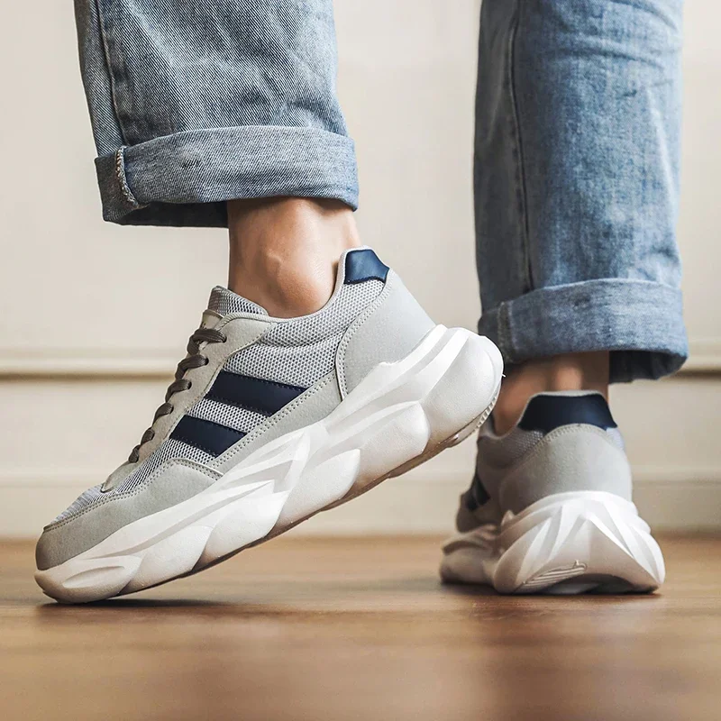 

Мужская спортивная обувь LACES на толстой подошве с воздушной амортизацией и мягкой сетчатой поверхностью, оригинальная брендовая уличная обувь