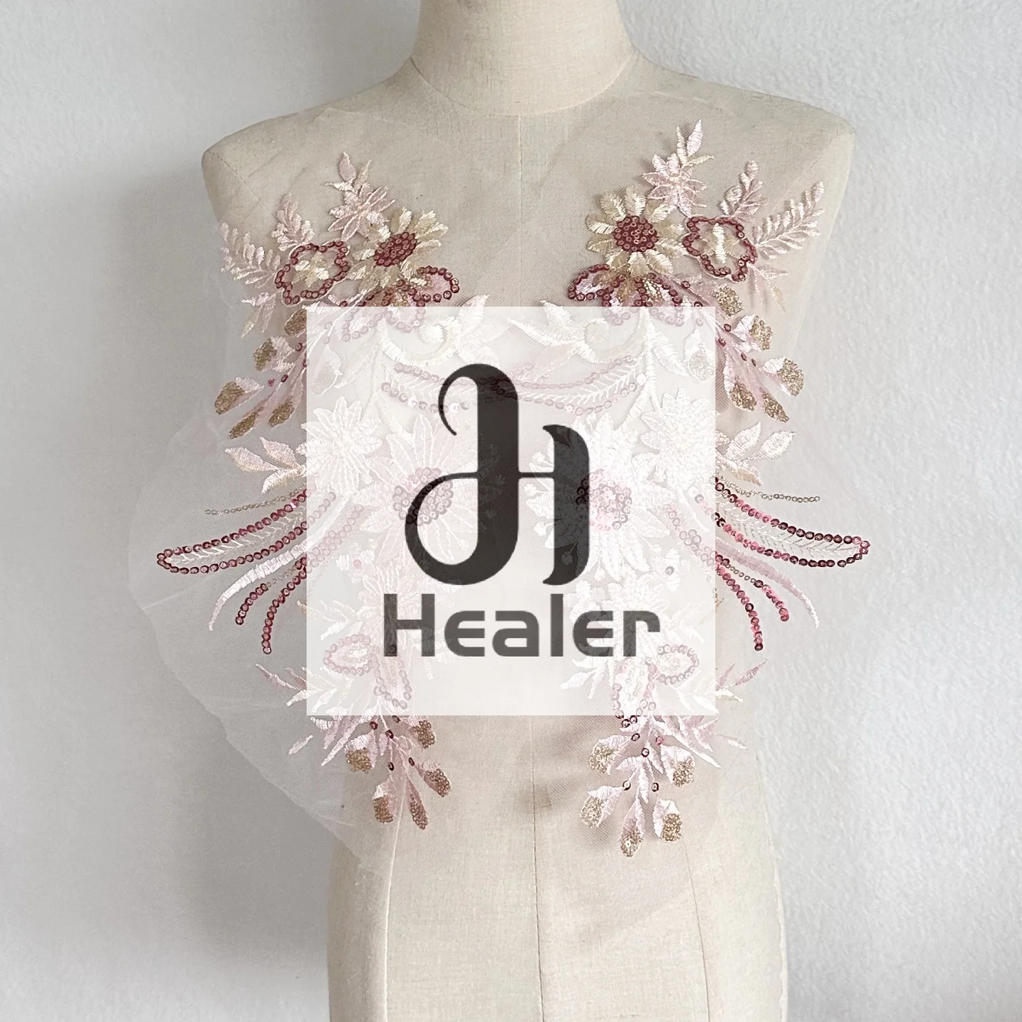 1Pc DIY Embroidered Patches Big Floral Embroidery Patches Long String Flowers Clothes Iron On Patch Decor