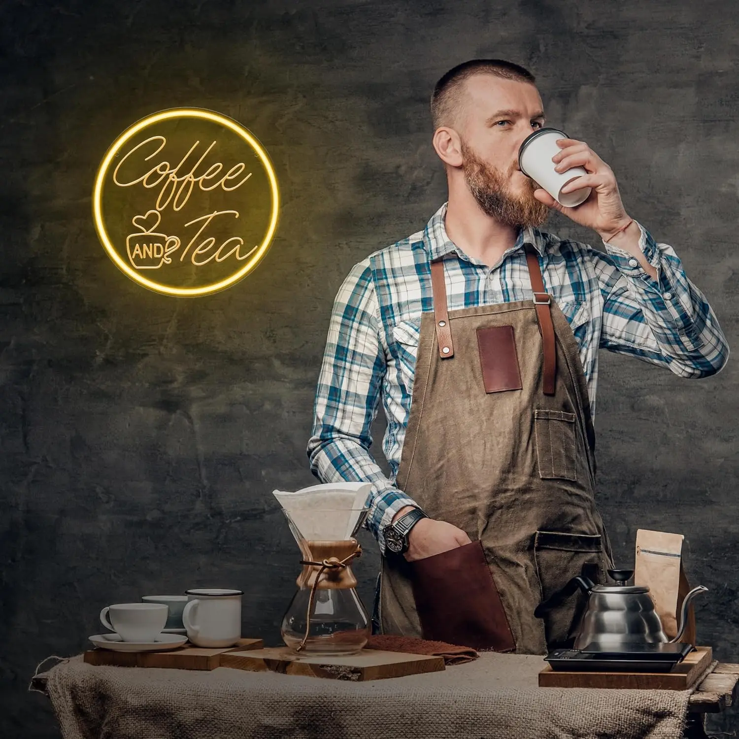 Letreros de neón para café y té, señal de luz LED para Estación de café, barra de té, los mejores regalos para entusiastas del té y café