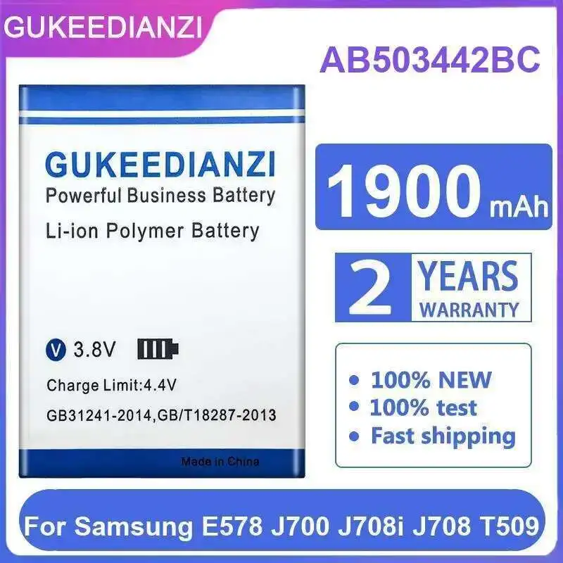 

AB503442BC For Samsung E578 J700 J708i J708 T509 Long Lasting 1900Mah Mobile Phone Battery Durable