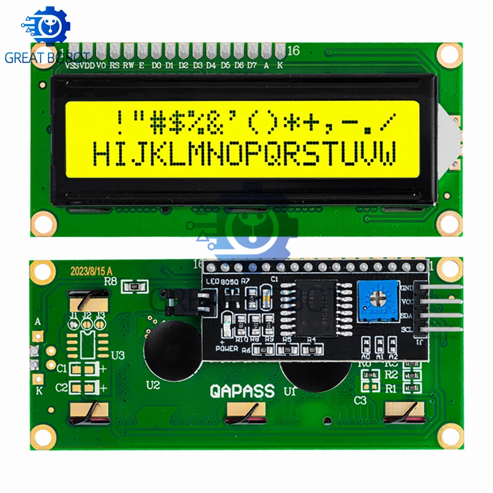 BS LCD1602+I2C LCD 1602 Module Blue/Green Screen PCF8574 IIC/I2C LCD1602 Adapter Plate