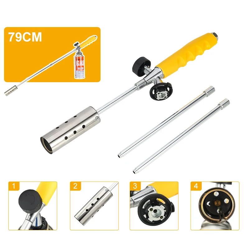 Metal Welding Torch Flame Gun Butane Gas Burner Outdoor Camping BBQ Lighter Flamethrower Grass Remove Tool Welding equipment