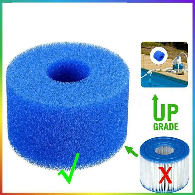 Swimming Pool Filter Foam Reusable Sponge Cartridge Suitable For Intex S1 Type Filter Pool Accessories