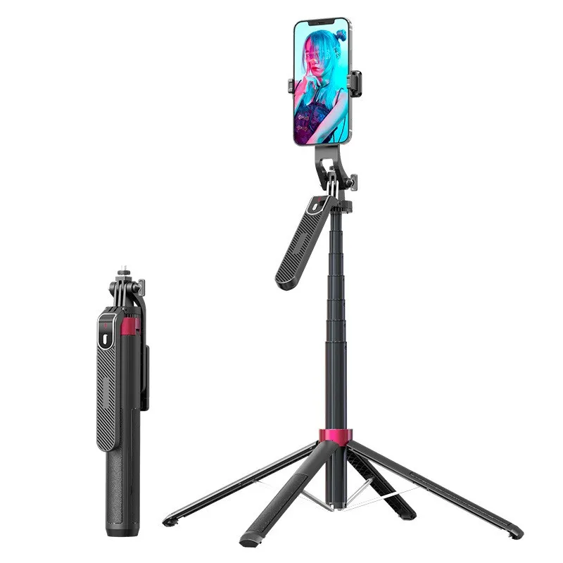 

Hot Selling P180 BT Remote Control Ati Shake 360 Rotating 1800mm Tripod Stand Metal Mobile Phone Selfie Stick