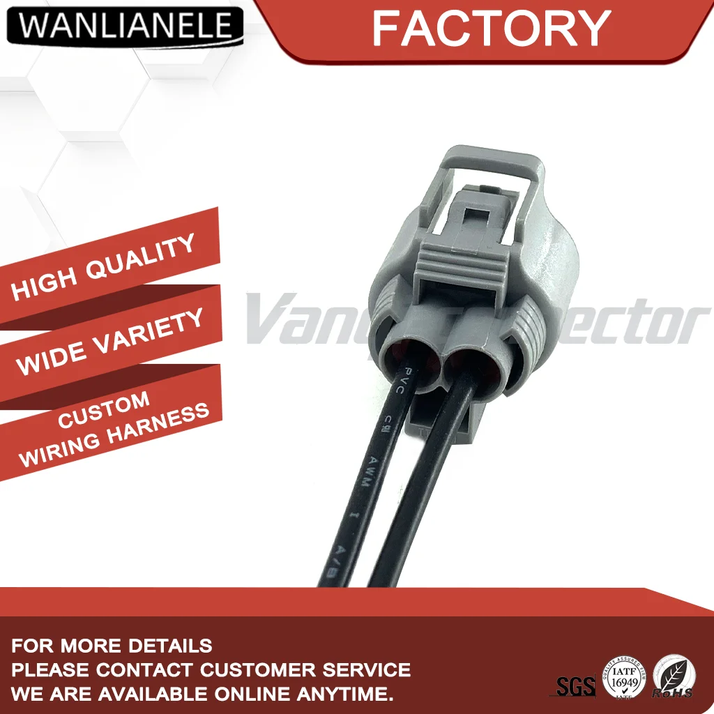 50set 2Pin Automotive Connector 176146-6 Female Socket Waterproof Sealed 25A Econoseal 4.8mm With 15cm Wires