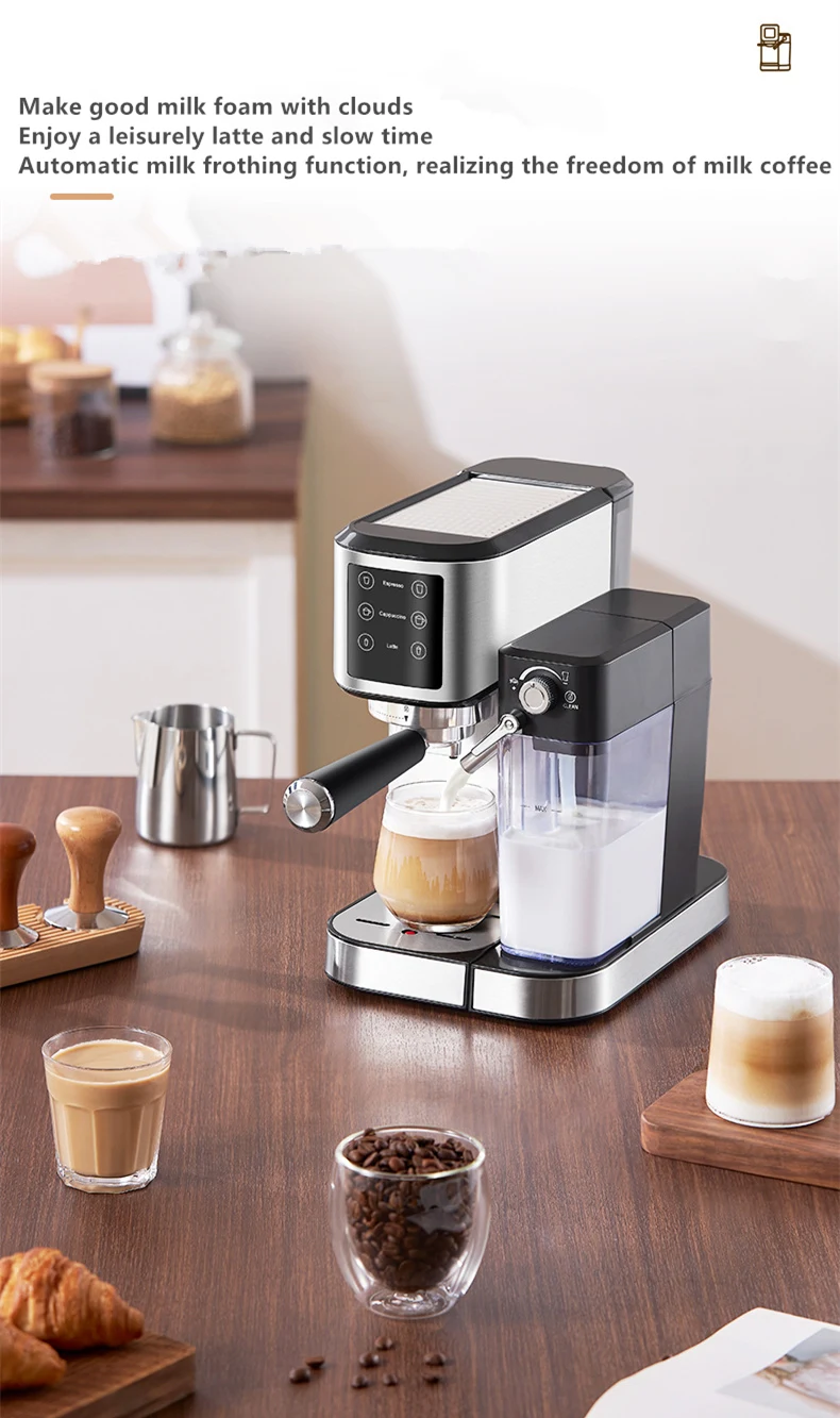 ماكينة القهوة الكهربائية شبه أوتوماتيكية 20 بار رغوة بخار عالية مع إبريق الحليب ماكينة القهوة السريعة ماكينة القهوة #3
