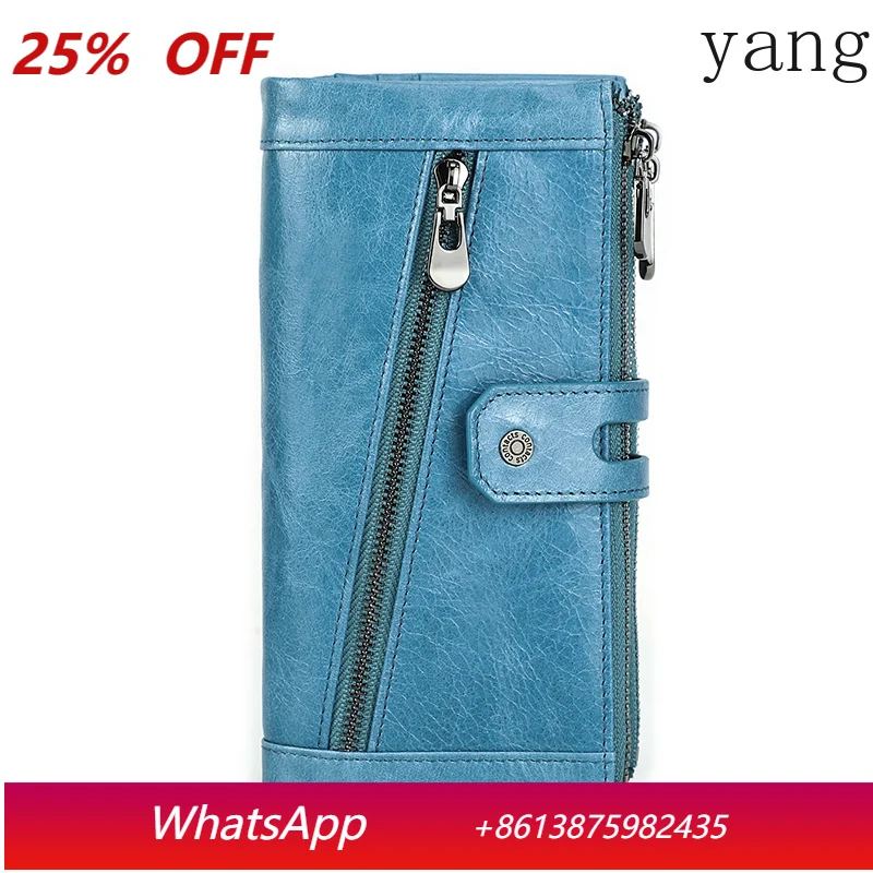 

Women Wallet Genuine Leather Wallet Card Holder Phone Pocket Large Capacity Clutch Wallets Female Fashion Purse