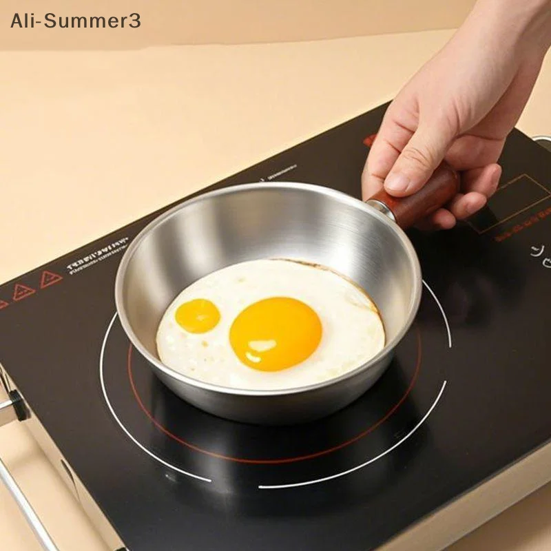 وعاء شخص واحد وعاء من الفولاذ المقاوم للصدأ الجوز الخشب مقبض سلطة الفاكهة وعاء الزبادي الإفطار أداة الطبخ مطعم المطبخ