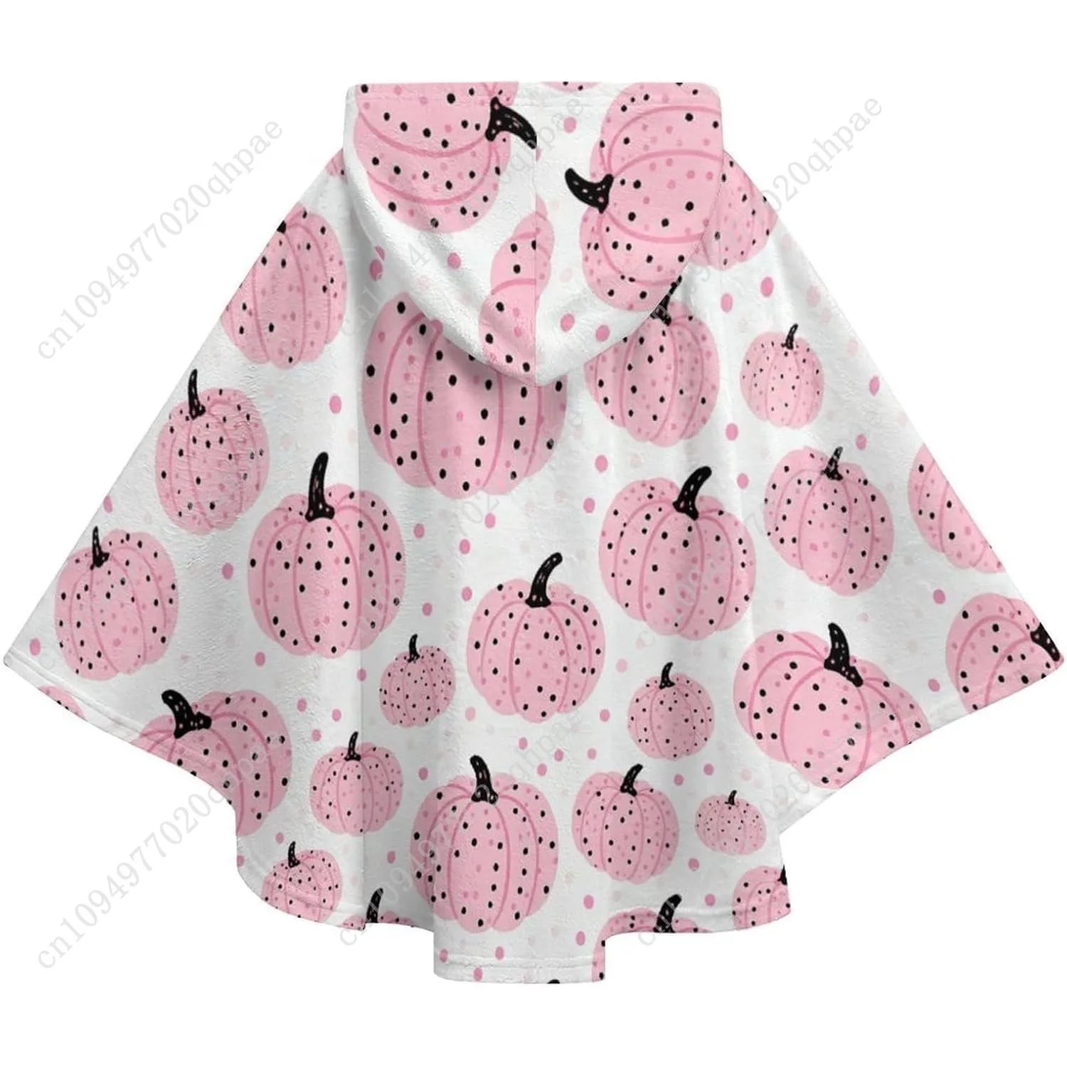 سترة بطانية مريحة من الفلانيل، هوديي كبير الحجم بنقاط سوداء على شكل قرع مع جيوب للأطفال والمراهقين #6