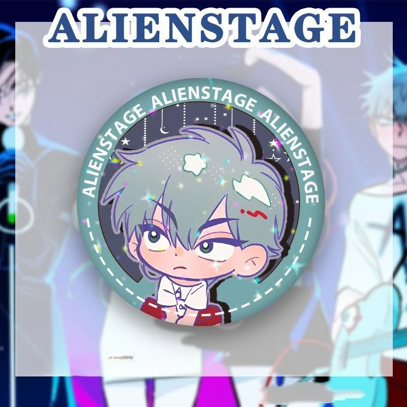 58MM Cartoon Style Badge Alien Stage Brooch Backpack Clothes Handmade Round Role Play Accessories Halloween Christmas Gift - Image 3