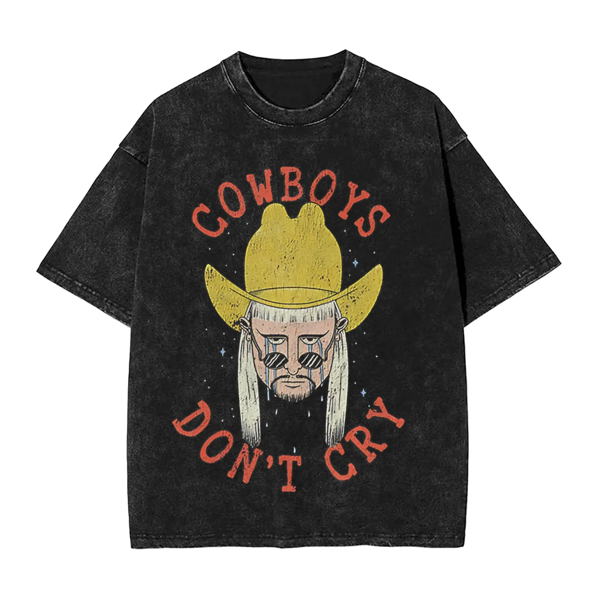 Washed T Shirts Oliver Tree Cowboys Don't Cry Hip Hop T-Shirt Harajuku  Streetwear Cotton Graphic Tops Tees for Men Women