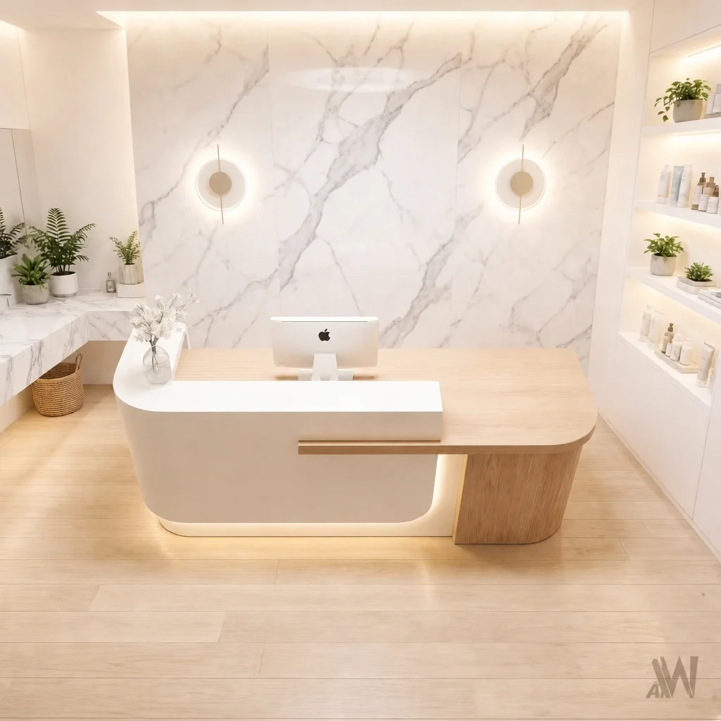 High-end MDF Reception Desk Complete Set for Commercial Clothing Store Beauty Salon Bar Health Club