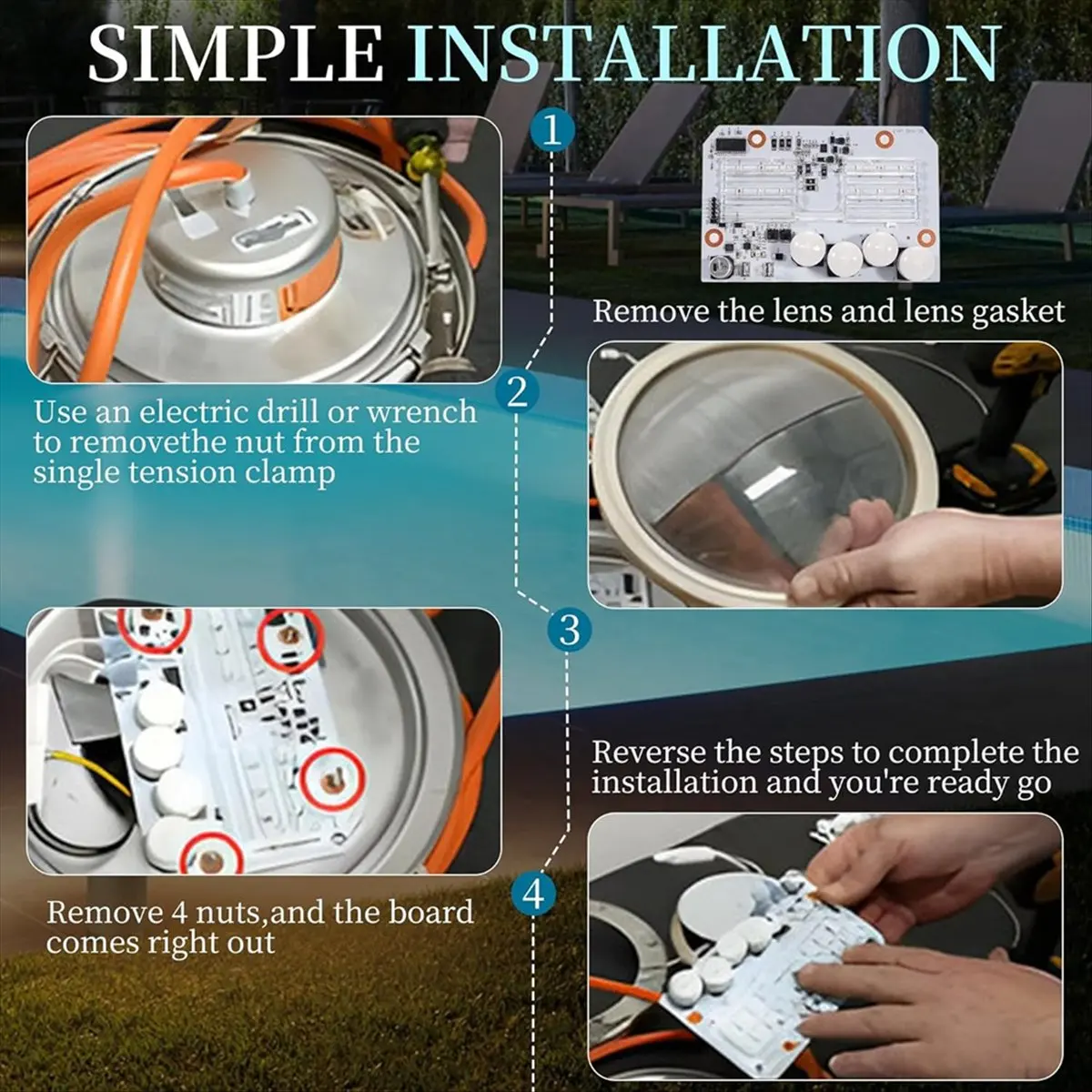 

619818Z Комплект светодиодной платы двигателя для IntelliBrite 5G Цветные светильники для бассейна 601000 601001 601002 601003 601004