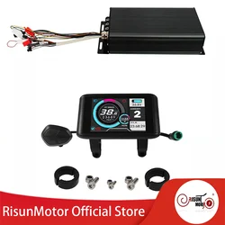 Risunmotor 48-72V 2600W-4000W 80A Sine Wave Controller Ebike Programmable Intelligent Controller With UKC-1 Colorful Display