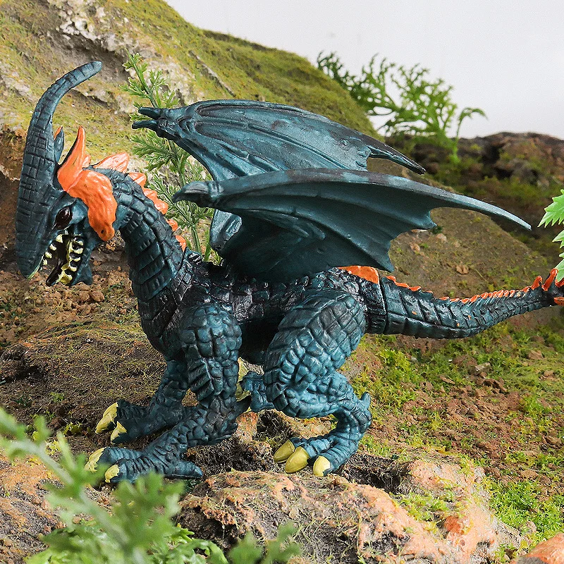 Oenux-Flying Magic Dragon Action Figures para crianças, monstros rotativos, dinossauros, animais de brinquedo, modelo PVC, coleção, presente de Natal, 4 pçs/set