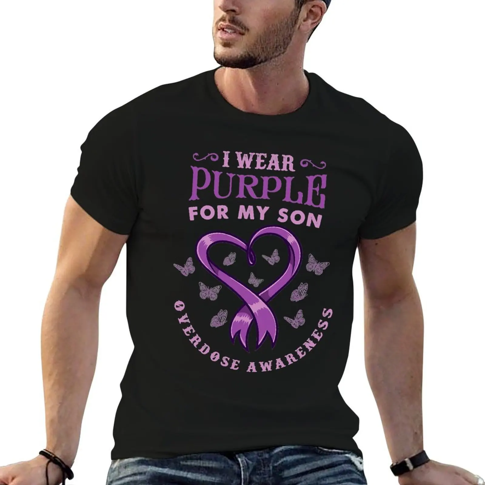 

Womens I Wear Purple For My Son for Overdose Awareness T-Shirt man t shirts high quality luxury brand anime tshirt T-Shirt
