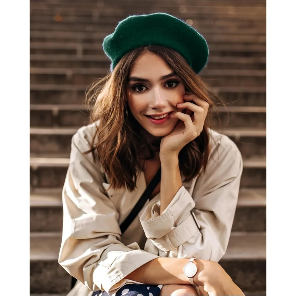 Women's Solid Color French Beret Hat Classic Lightweight Casual Chic Cap