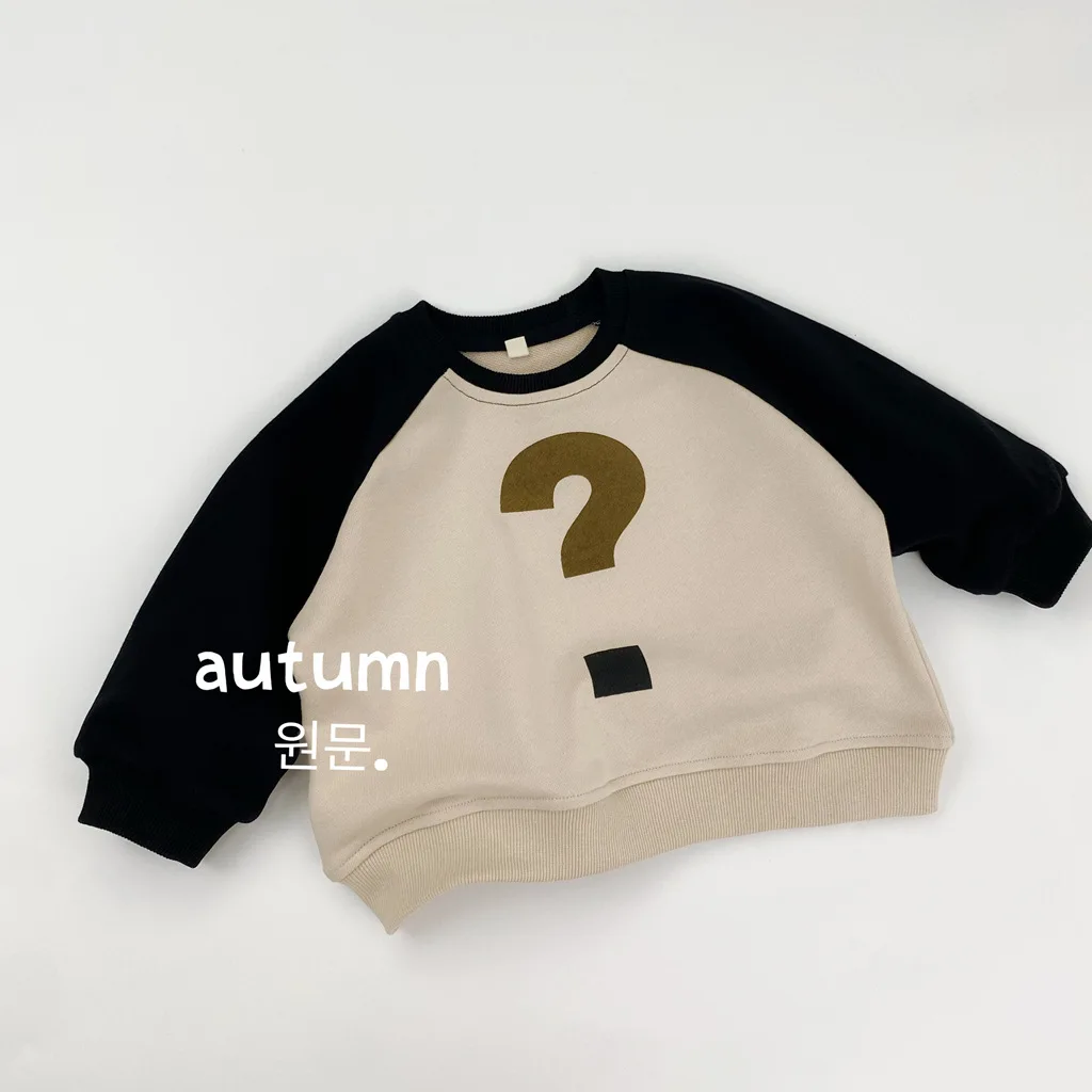 2025 Autumn New Children Long Sleeve Casual Sweatshirt Baby Cotton Loose Tops Boys Girls Raglan Sleeve Sweatshirt Kids Clothes