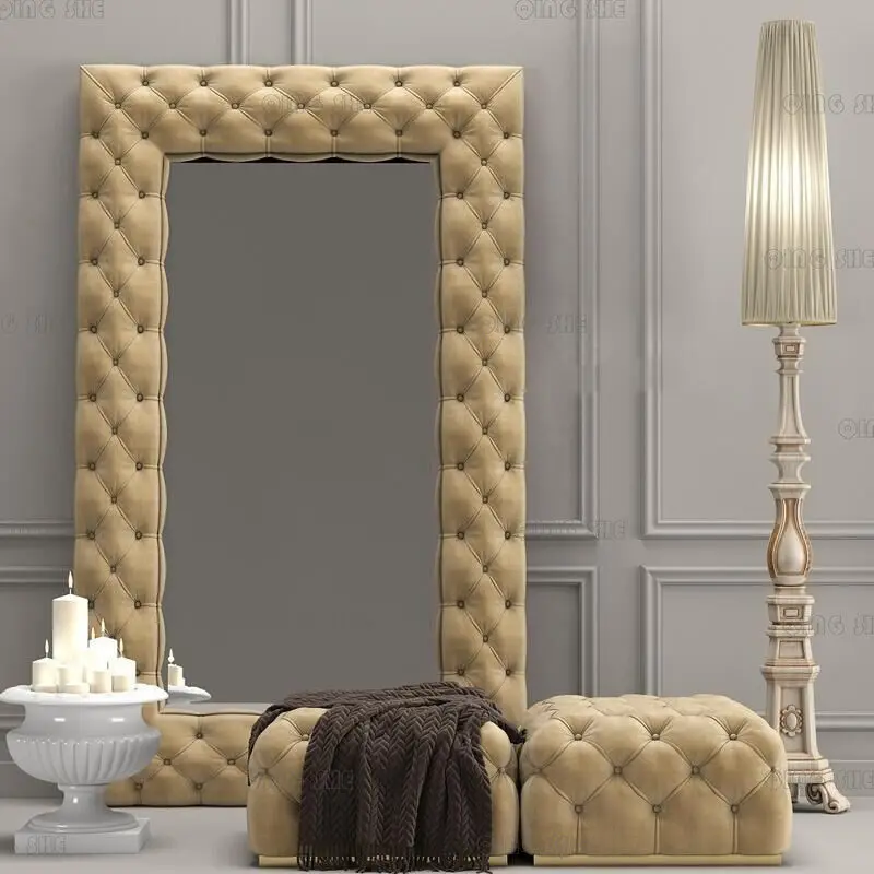 

Apartment Aesthetic Decorative Mirrors Nordic Square Luxury Mirrors Full Body Design Princess Specchi Decorativi Home Decor Item