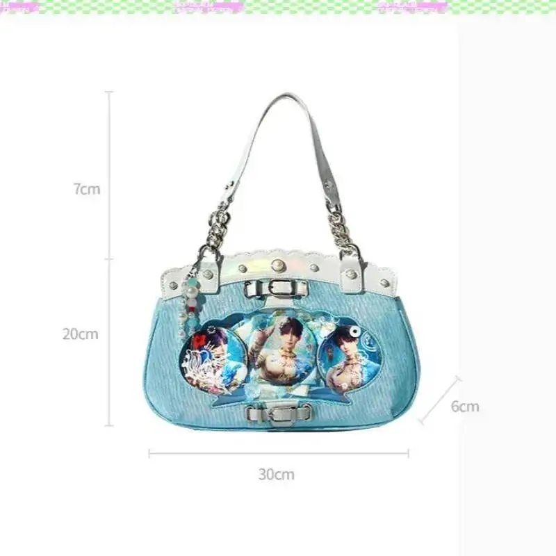 الحب والمساحة العميقة تأثيري رافاييل شفافة كبيرة الفم سستة الكرتون 30X20X6CM رسول حقيبة كتف