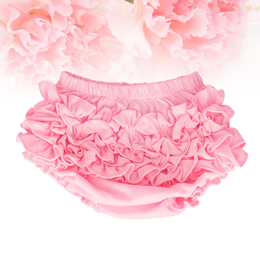 

Baby Girl Dress Cotton Muslin Panties Comfortable Soft Lace Back Design Diaper Cover Tutu Pettiskirts Pink Shorts