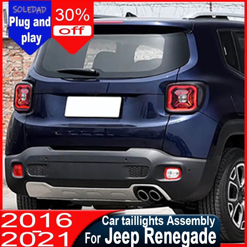 Новые задние фонари для JEEP Renegade 2015-2021, полностью светодиодные, с ДХО, в сборе, сигнальные, модифицированные, автомобильные аксессуары