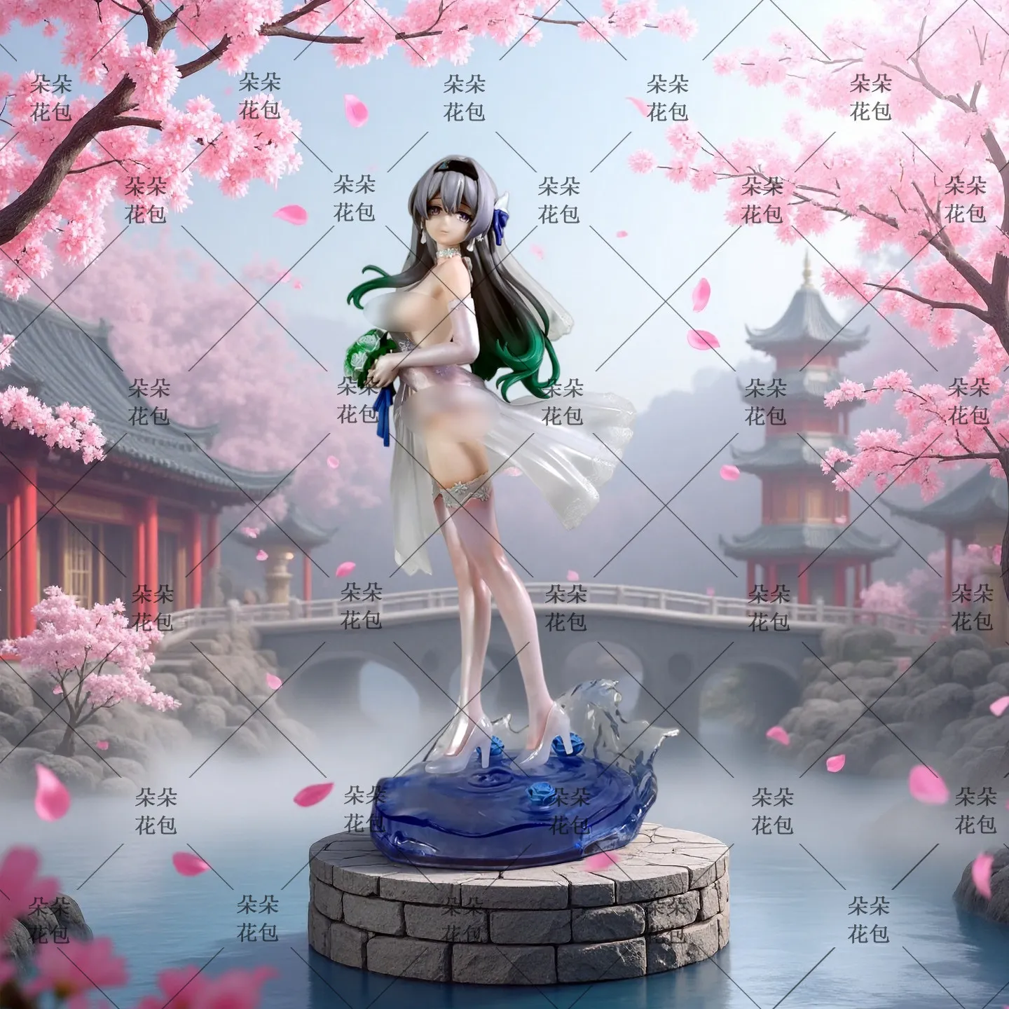 30cm Anime Girl Figure Wedding Dress Statue Desktop Display Ornament Collectible Home Room Decoration Gift For Anime Fans